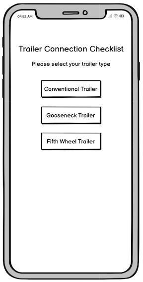 Trailer Checklist landing wireframe