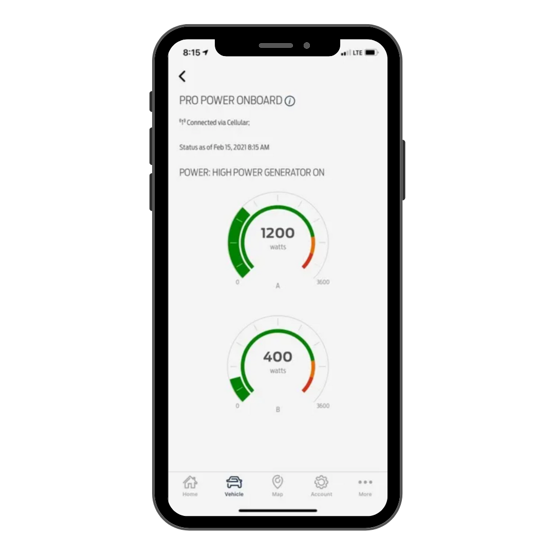 Screenshot of the final Pro Power Onboard feature within the FordPass app